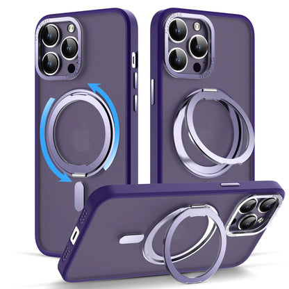 for iPhone 11 Pro Max Phone Case with 360° Rotatable Magnetic Ring Stand [Compatible with Mag-Safe] [Military-Grade Protection] Clear Magnetic Phone Case for iPhone 11 Pro Max Case 6.5" Purple